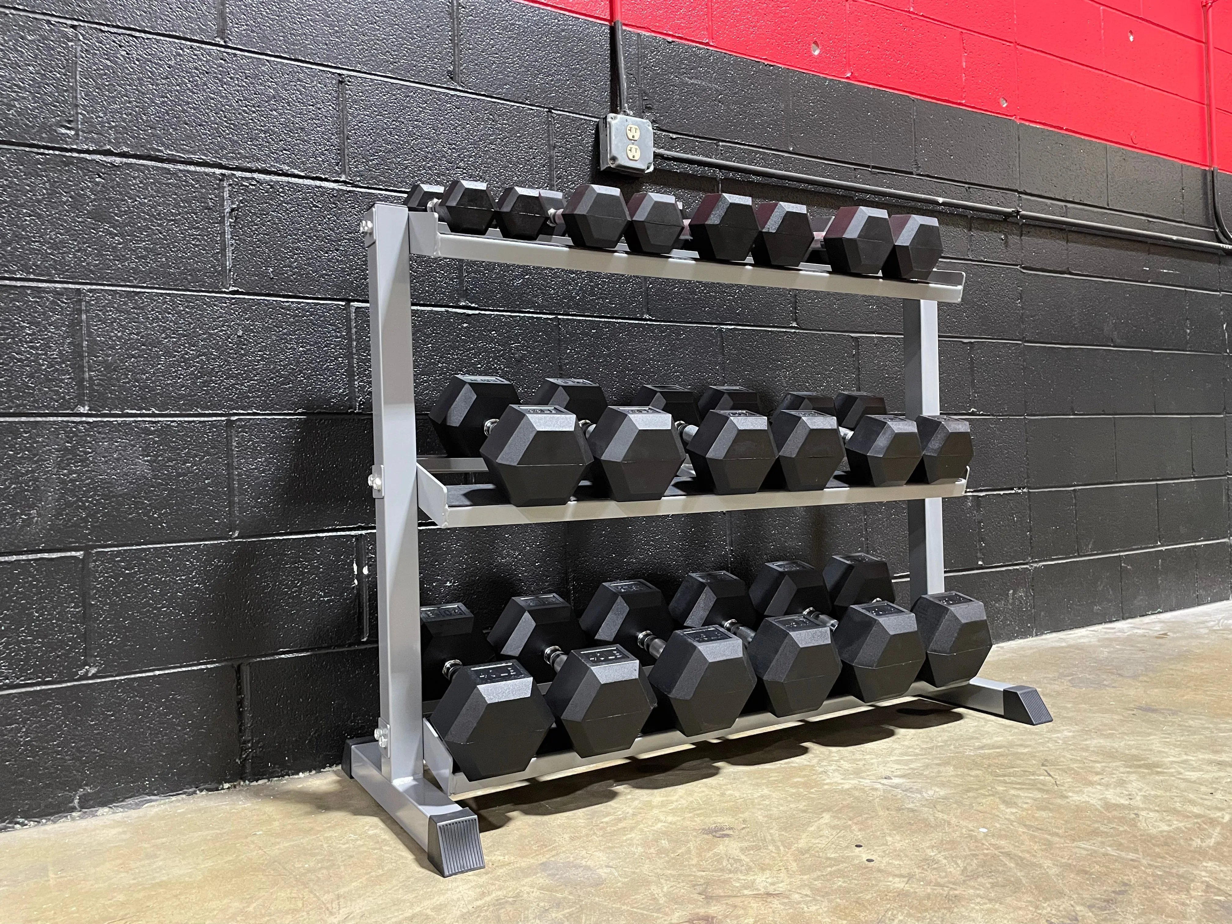 5LB-50LB Rubber Hexagon Dumbbells (Rack Sold Separately)
