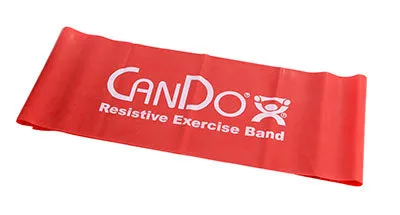 CanDo Low Powder Exercise Band - 5' length - Red - light