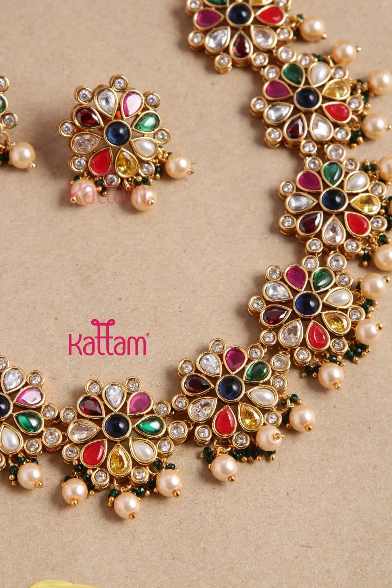 Grand Navarathana Stone Choker - Design 2